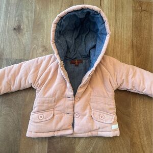 7 For All Mankind 12mo Pink Corduroy Hooded Coat